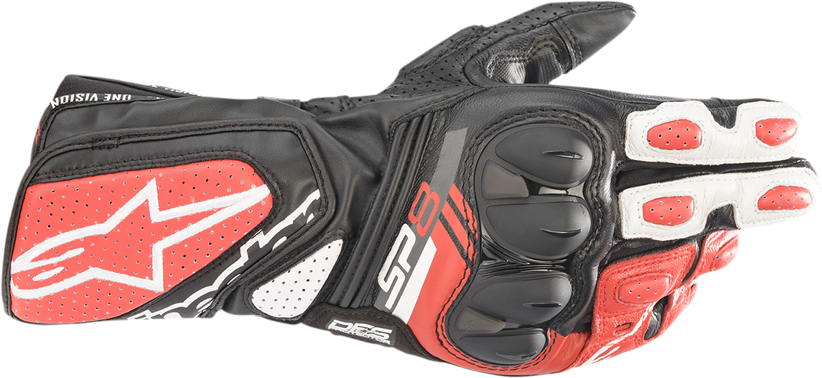 Guantes ALPINESTARS SP-8 V3 - Negro/Blanco/Rojo brillante - XL 3558321-1304-XL