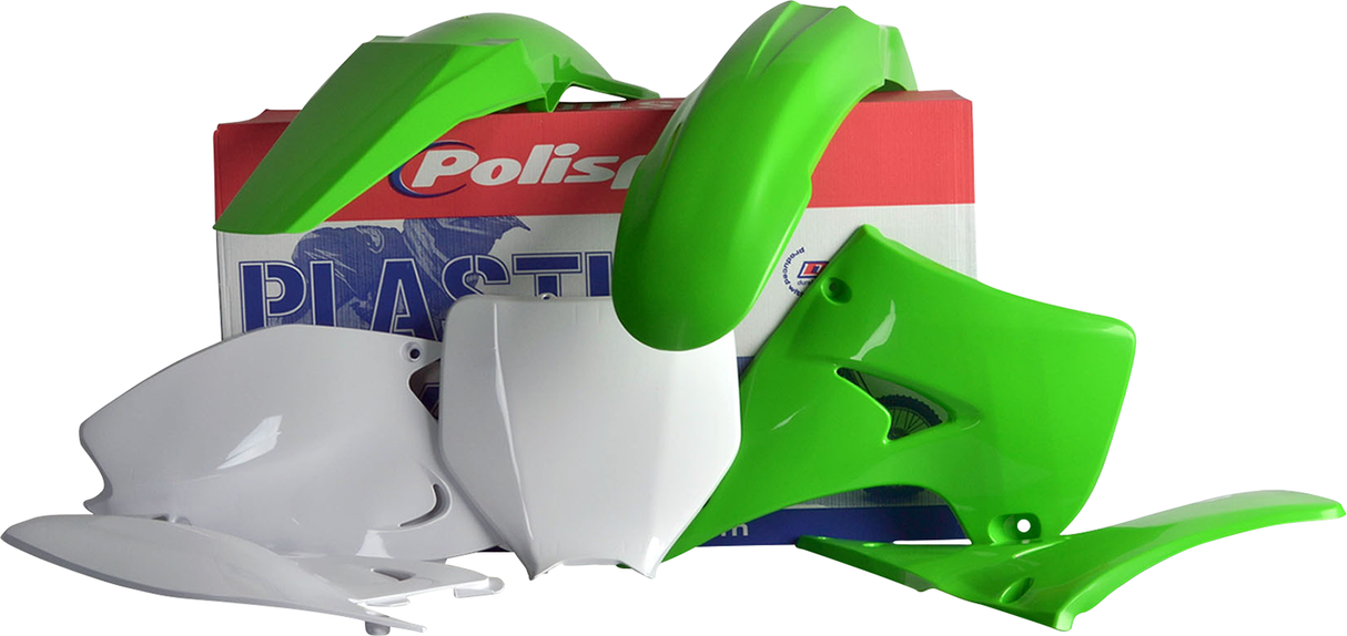 Kit de carrocería POLISPORT - Completo - OEM Verde/Blanco - KX 125/250 90090