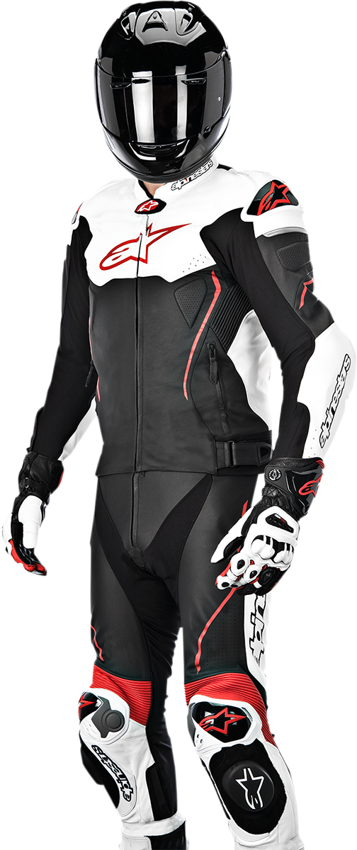 Traje de cuero de 2 piezas ALPINESTARS Atem v3 - Negro/Blanco/Rojo - US 40 / EU 50 3166515-123-50