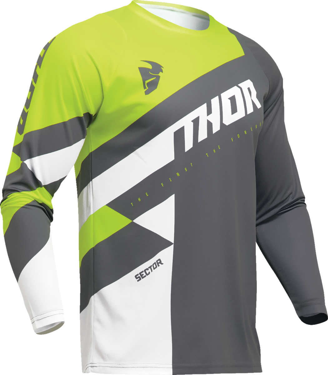 オーダー用 Jersey THOR Sector Checker - Gris/Ácido - Mediano 2910-7595