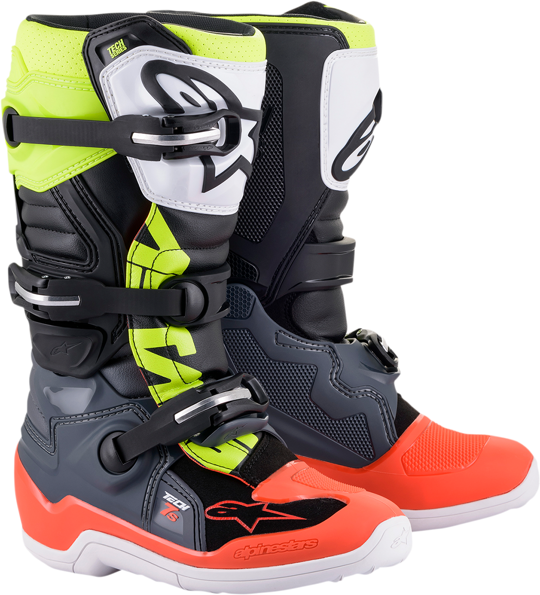 Botas ALPINESTARS Tech 7S - Negro/Gris/Rojo/Blanco/Amarillo - US 3 2015017-9058-3