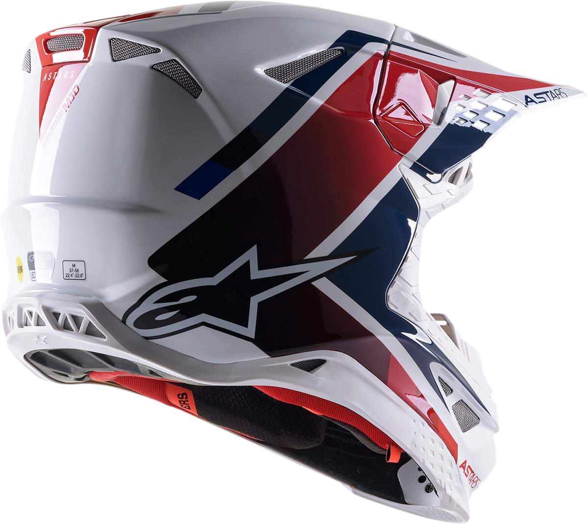 Casco ALPINESTARS Supertech M10 - Meta 2 - MIPS - Blanco/Rojo/Azul - 2XL 8300422-2378-2X