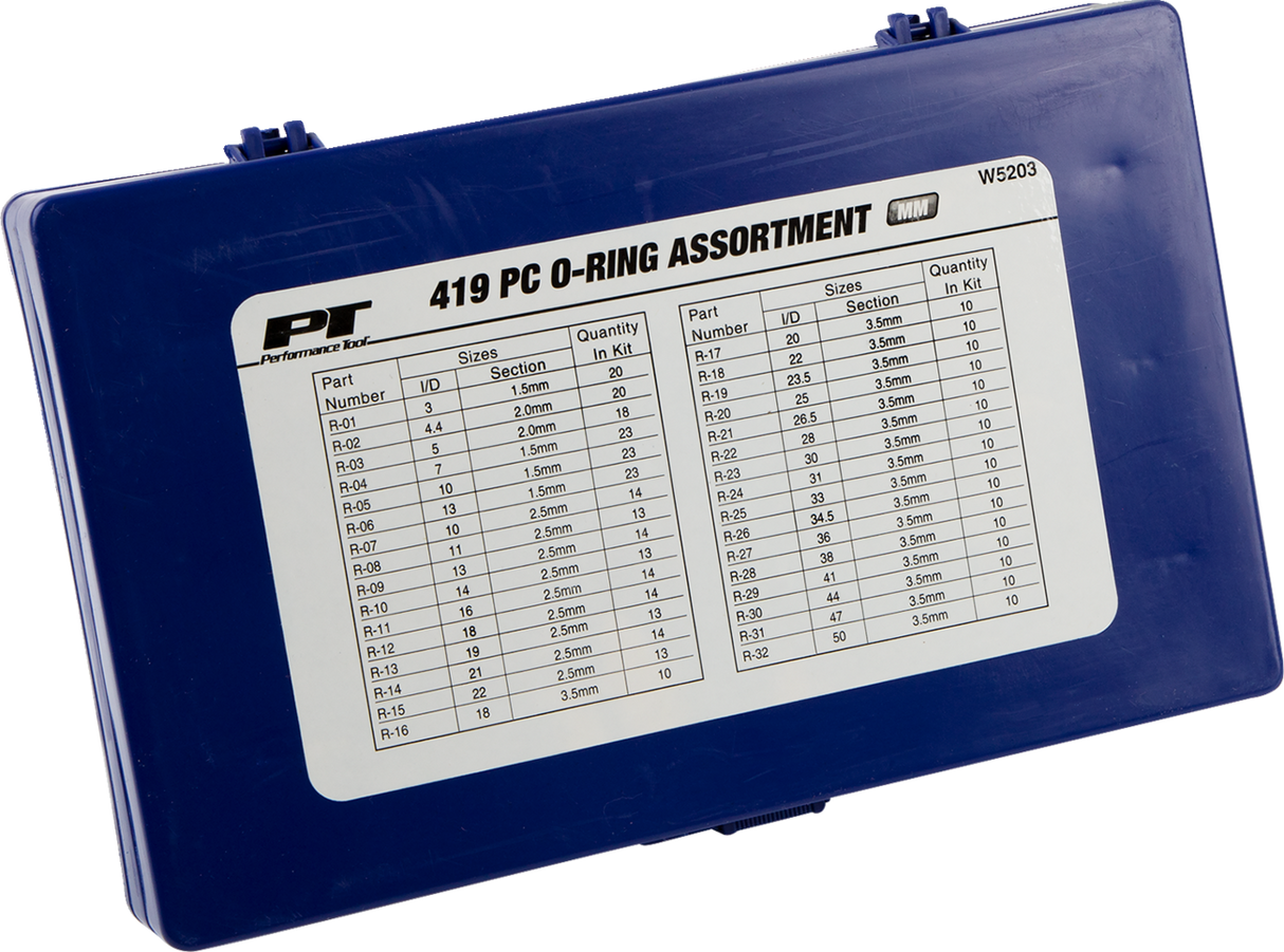 PERFORMANCE TOOL O-Ring Assortment - Metric - 419-Piece W5203