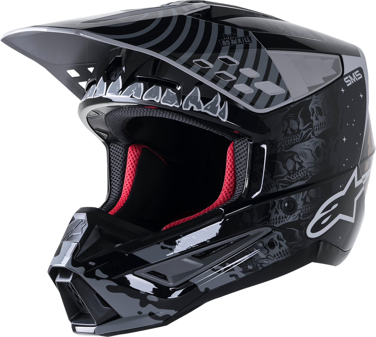 ALPINESTARS SM5 Helmet - Solar Flare - Gloss Black/Gray/Gold - Small 8305822-1959-SM