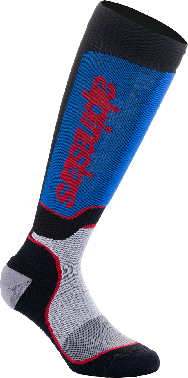 Calcetines ALPINESTARS MX Plus - Negro/Rojo/Blanco/Azul - Mediano 4702324-1226-M