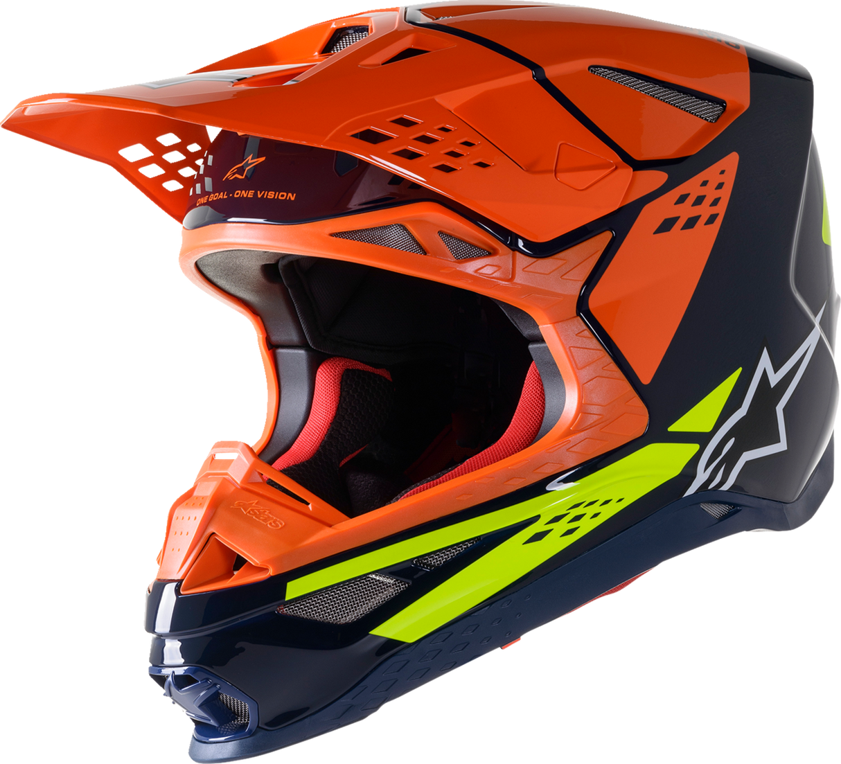 Casco ALPINESTARS Supertech M8 - Fábrica - Azul/Naranja/Amarillo - Mediano 8302922-7445-MD