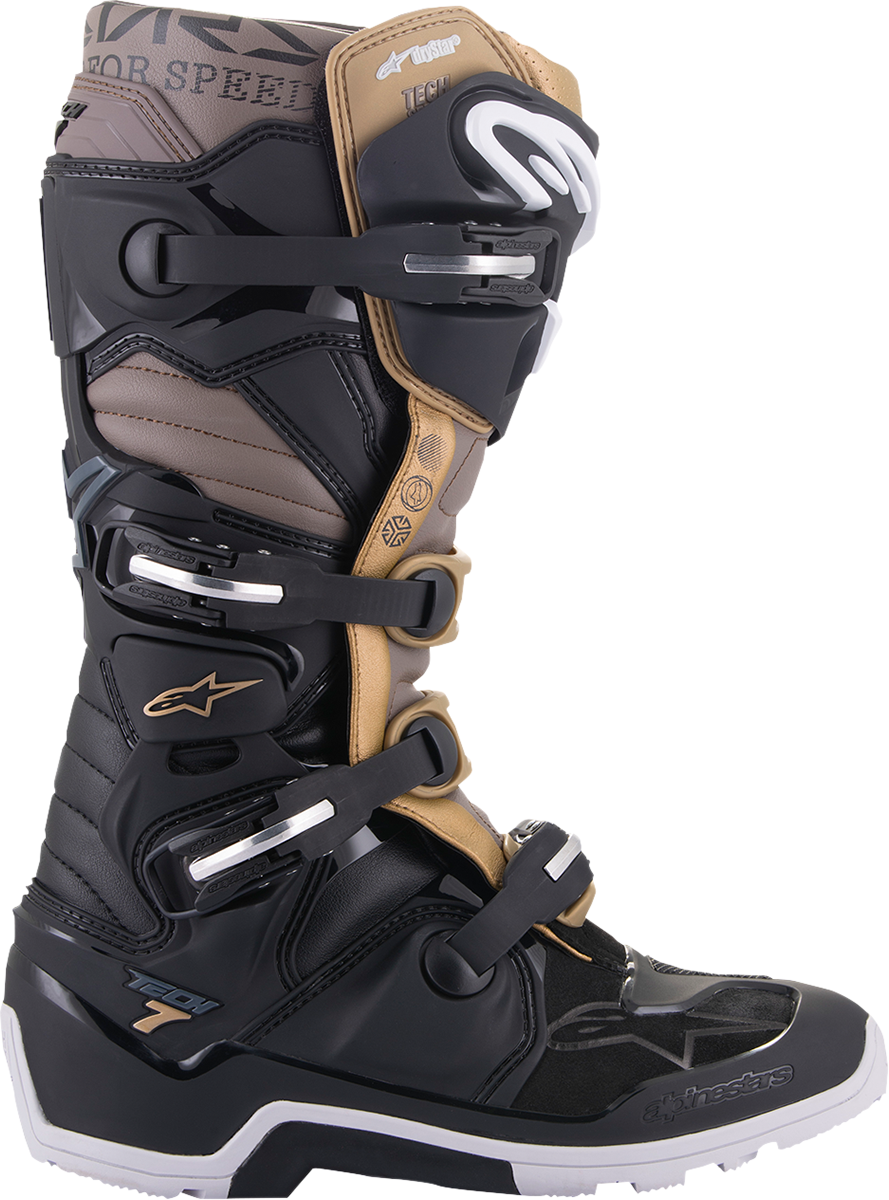 Botas ALPINESTARS Tech 7 Enduro Drystar - Negro/Gris/Oro - US 12 2012620-1959-12
