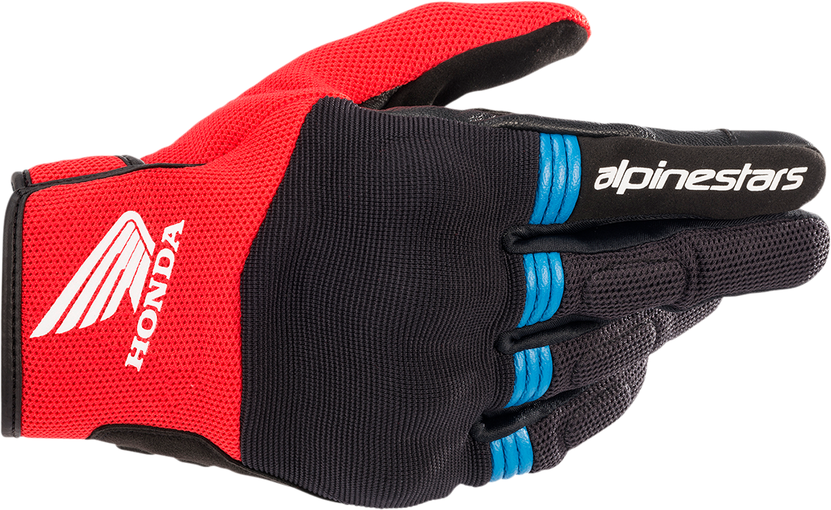 Guantes ALPINESTARS Honda Copper - Negro/Rojo brillante/Azul - 2XL 3568321-1317-2X