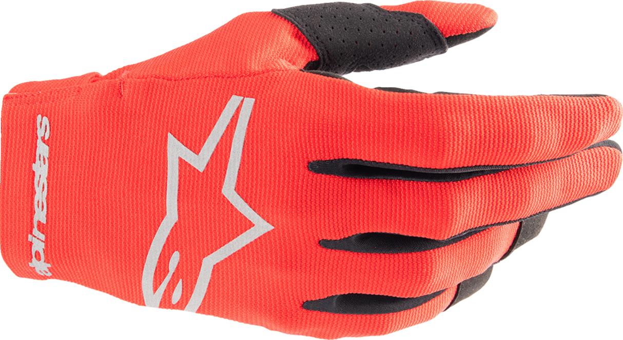 Guantes de radar para jóvenes ALPINESTARS - Rojo Marte/Plata - Pequeños 3541824-385-S