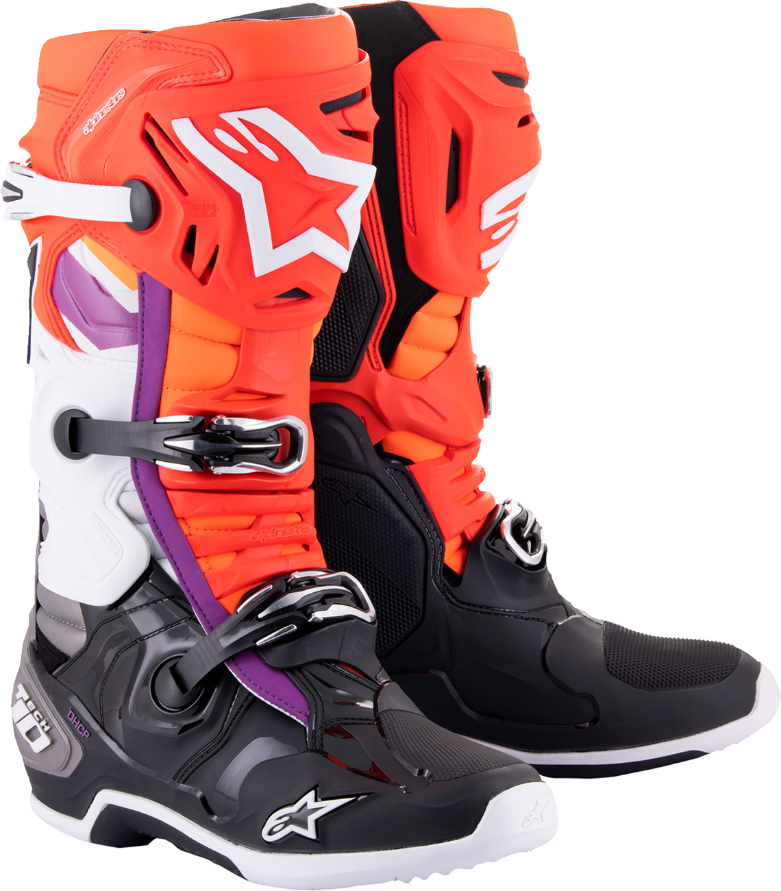 Botas ALPINESTARS Tech 10 - Negro/Rojo/Naranja/Blanco - US 8 2010020-1332-8