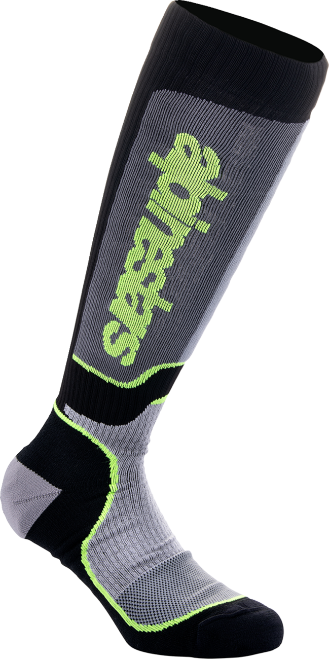 Calcetines ALPINESTARS MX Plus - Negro/Gris/Amarillo - Mediano 4702324-175-M