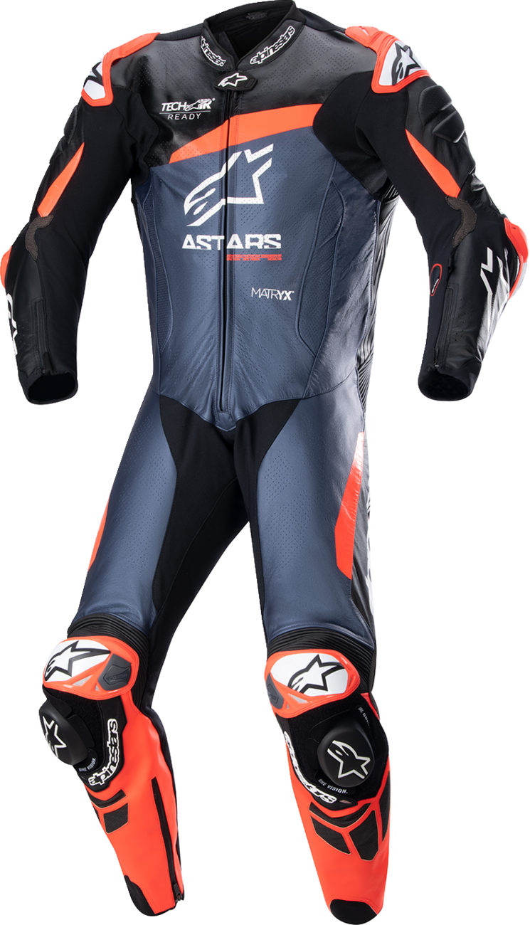 Traje de cuero ALPINESTARS GP Plus v4 - Negro/Rojo Fluo/Azul - US 44 / EU 54 3150523135754