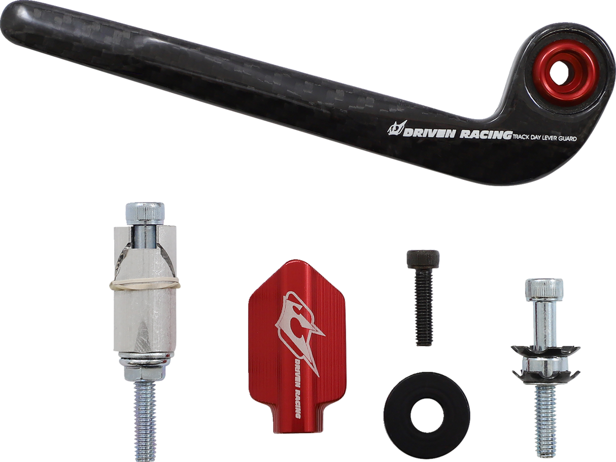DRIVEN RACING Protector de maneta - Fibra de carbono - Embrague - Rojo DCTDLG-2-RD