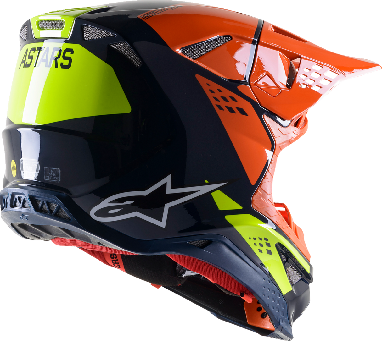 Casco ALPINESTARS Supertech M8 - Fábrica - Azul/Naranja/Amarillo - Pequeño 8302922-7445-SM