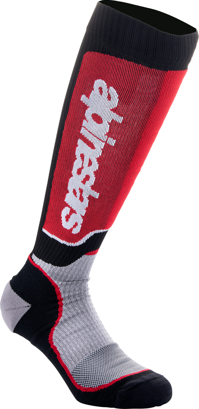 Calcetines ALPINESTARS MX Plus - Negro/Rojo/Gris - Mediano 4702324-1215-M