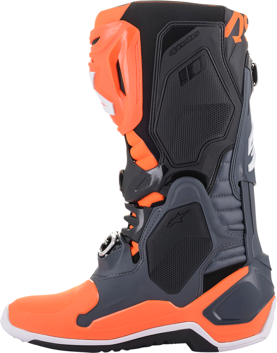Botas ALPINESTARS Tech 10 - Naranja fluorescente/Gris frío - EE. UU. 11 2010020-9040-11