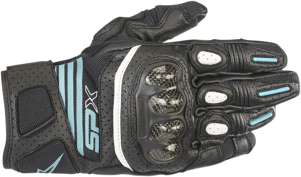 Guantes ALPINESTARS Stella SPX AC V2 - Negro/Verde azulado - Pequeño 3517319-1170-S