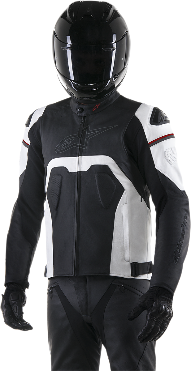 Chaqueta de cuero ALPINESTARS Core - Negro/Blanco - US 40 / EU 50 3101316-12-50