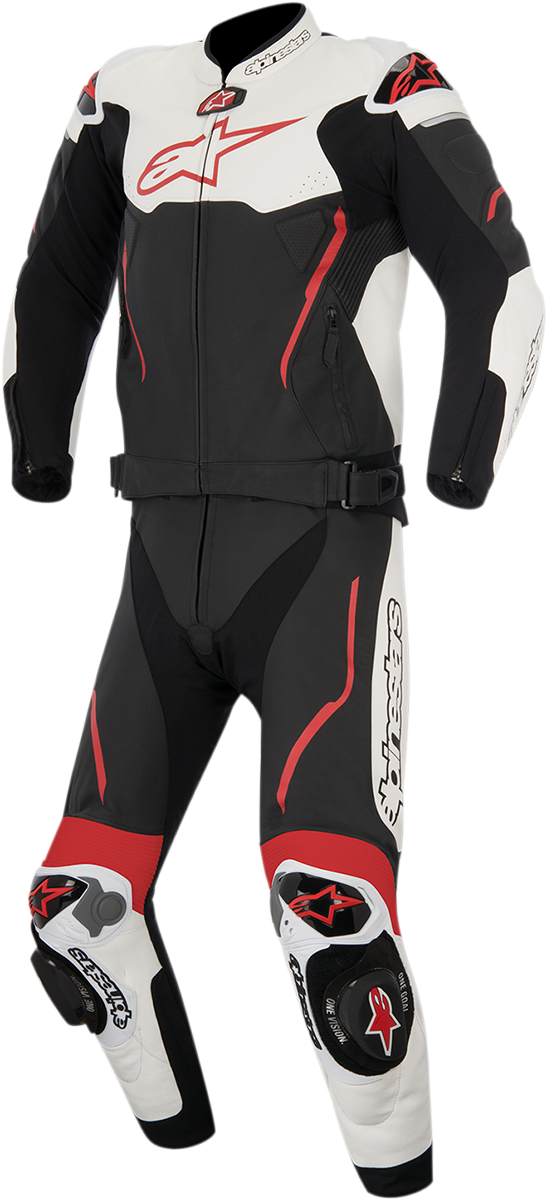 Traje de cuero de 2 piezas ALPINESTARS Atem v3 - Negro/Blanco/Rojo - US 40 / EU 50 3166515-123-50
