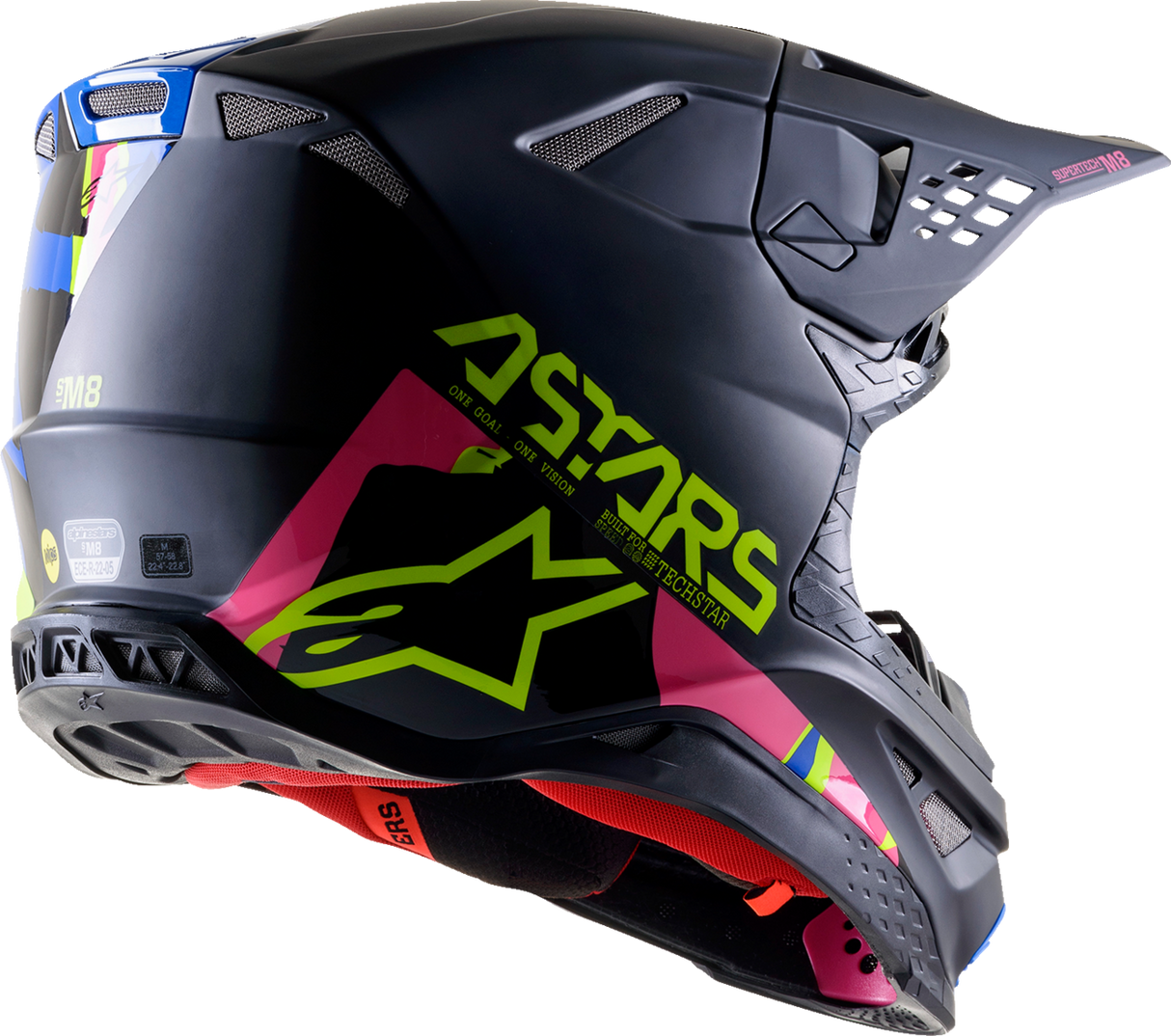 ALPINESTARS Supertech M8 Helmet - Echo - MIPS® - Black/Blue/Yellow/Pink - XL 8302621-1759-XL