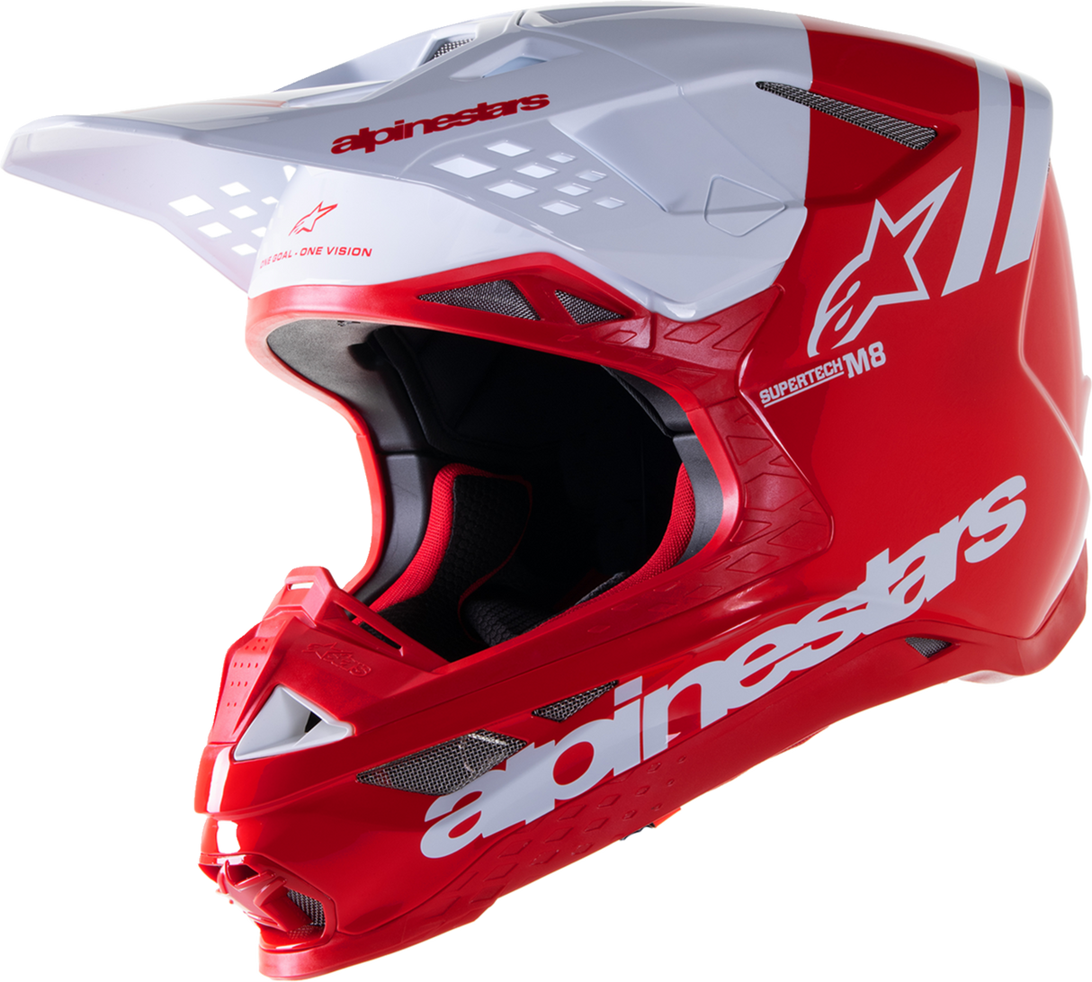 Casco ALPINESTARS Supertech M8 - Radium 2 - MIPS - Rojo brillante/Blanco - Pequeño 8301523-3012-SM