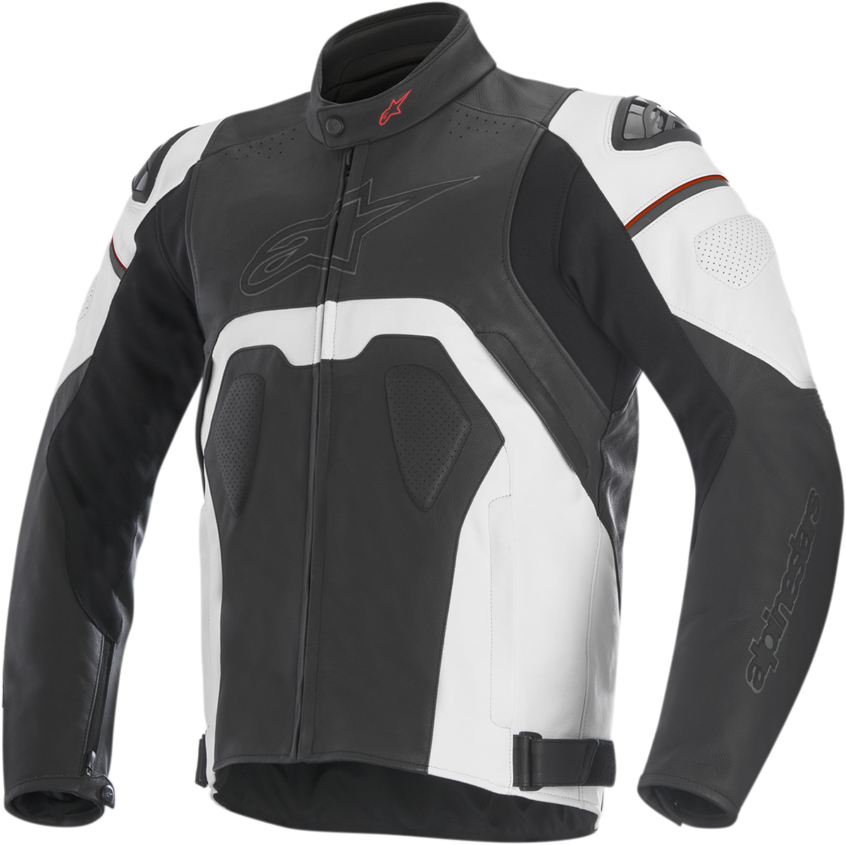 Chaqueta de cuero ALPINESTARS Core - Negro/Blanco - US 40 / EU 50 3101316-12-50