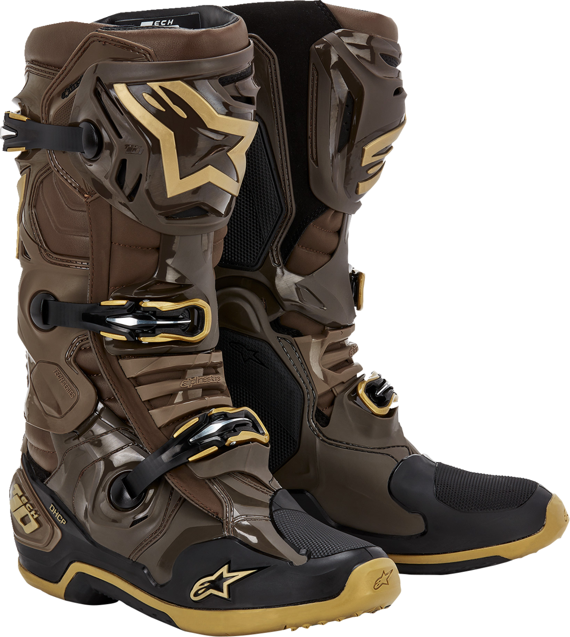 Botas ALPINESTARS Edición limitada Squad '23 Tech 10 - Marrón / Dorado - EE. UU. 9 2010020-839-9