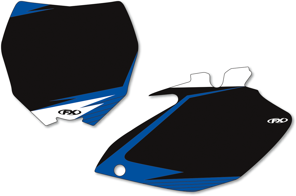 FACTORY EFFEX Graphic Number Plates - Black/Blue YZ250/450F 2003-2005 12-64220