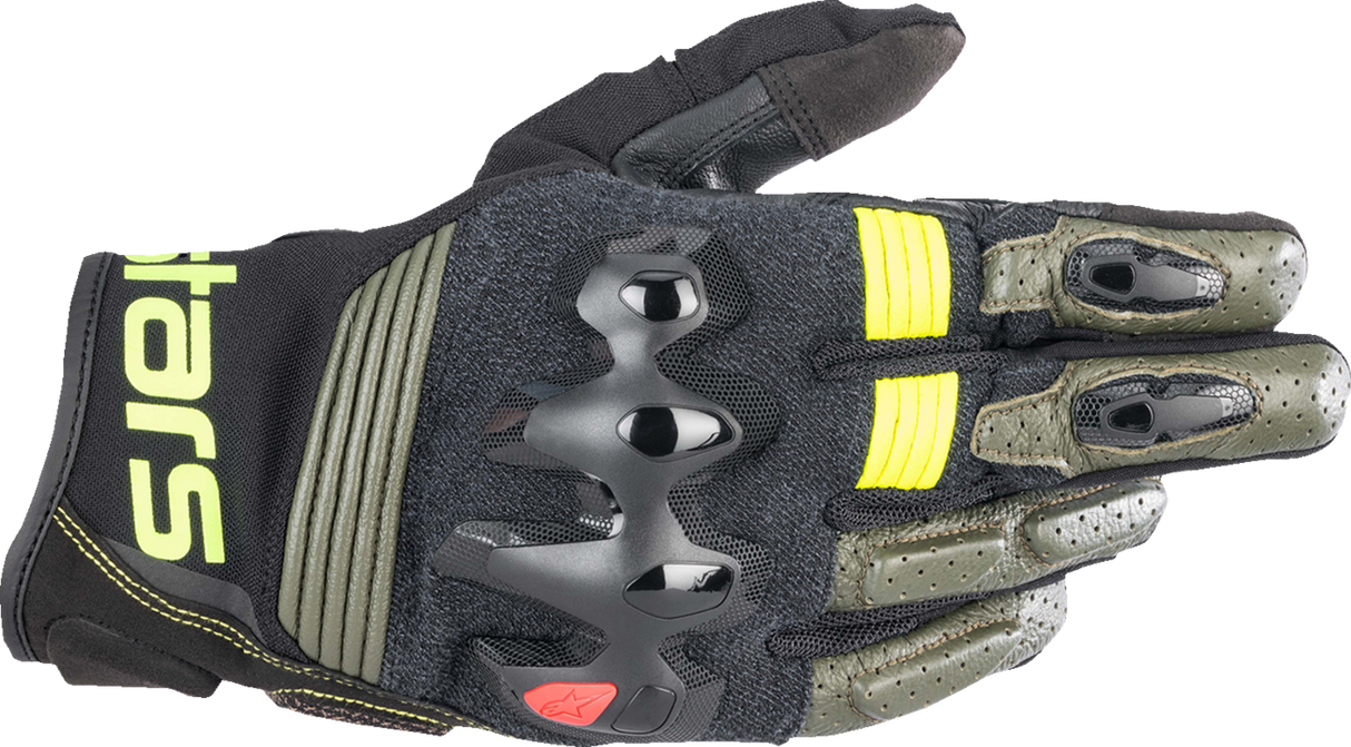 Guantes ALPINESTARS Halo - Negro bosque/Amarillo fluo - Pequeños 3504822-6085-S