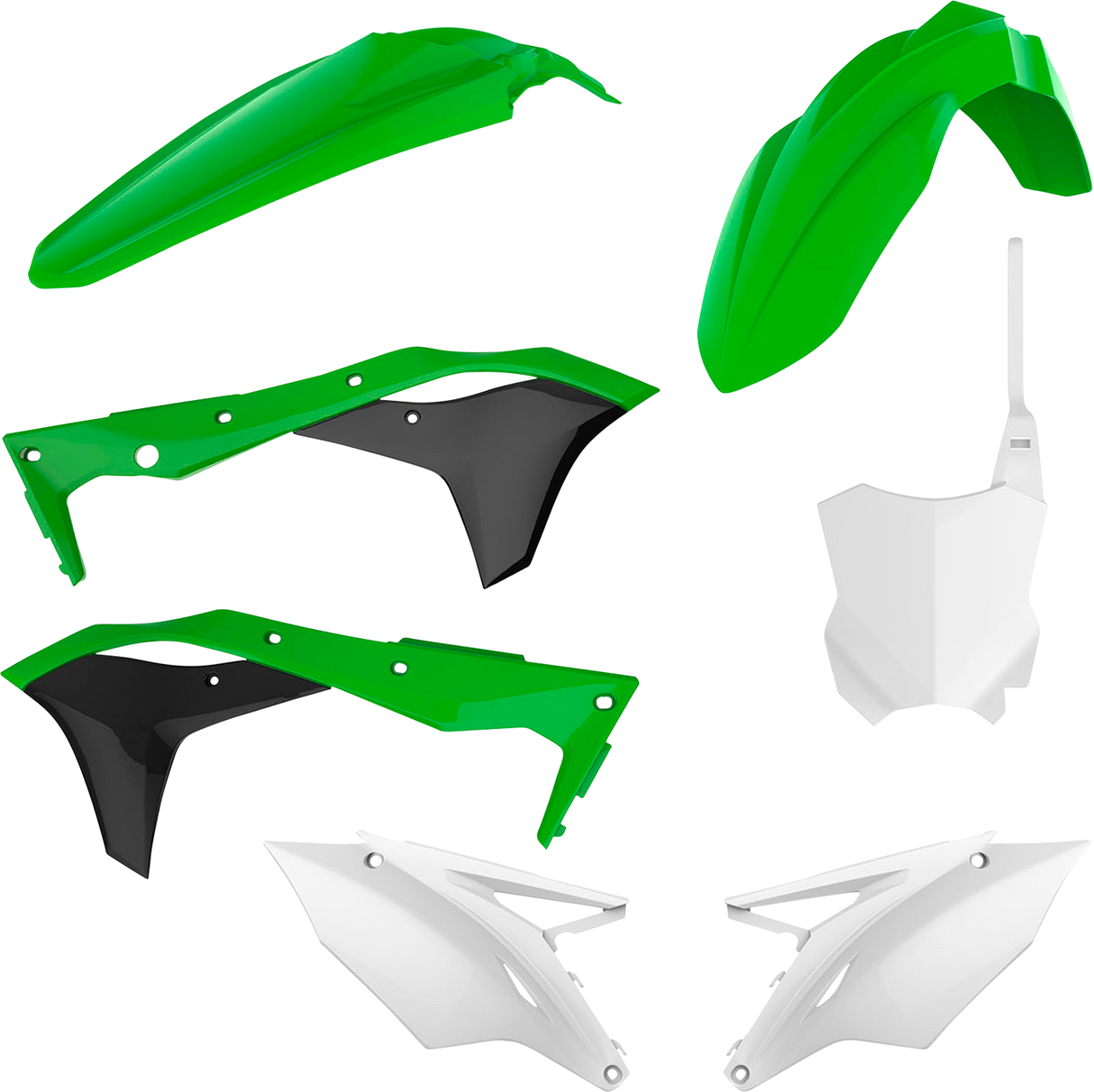 Kit de carrocería POLISPORT - Completo - OEM Verde/Negro/Blanco - KX 250F 90713