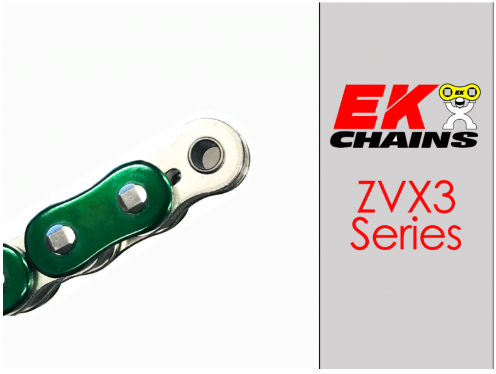 Cadena ek 525 serie zvx3 cadena zx-ring 120 eslabones verde