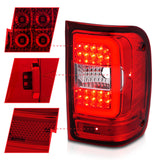 ANZO 2001-2011 Ford  Ranger LED Tail Lights w/ Light Bar Chrome Housing Red/Clear Lens 311393
