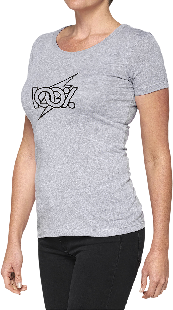 100% Women's Fioki T-Shirt - Heather Gray - Small 28107-188-10