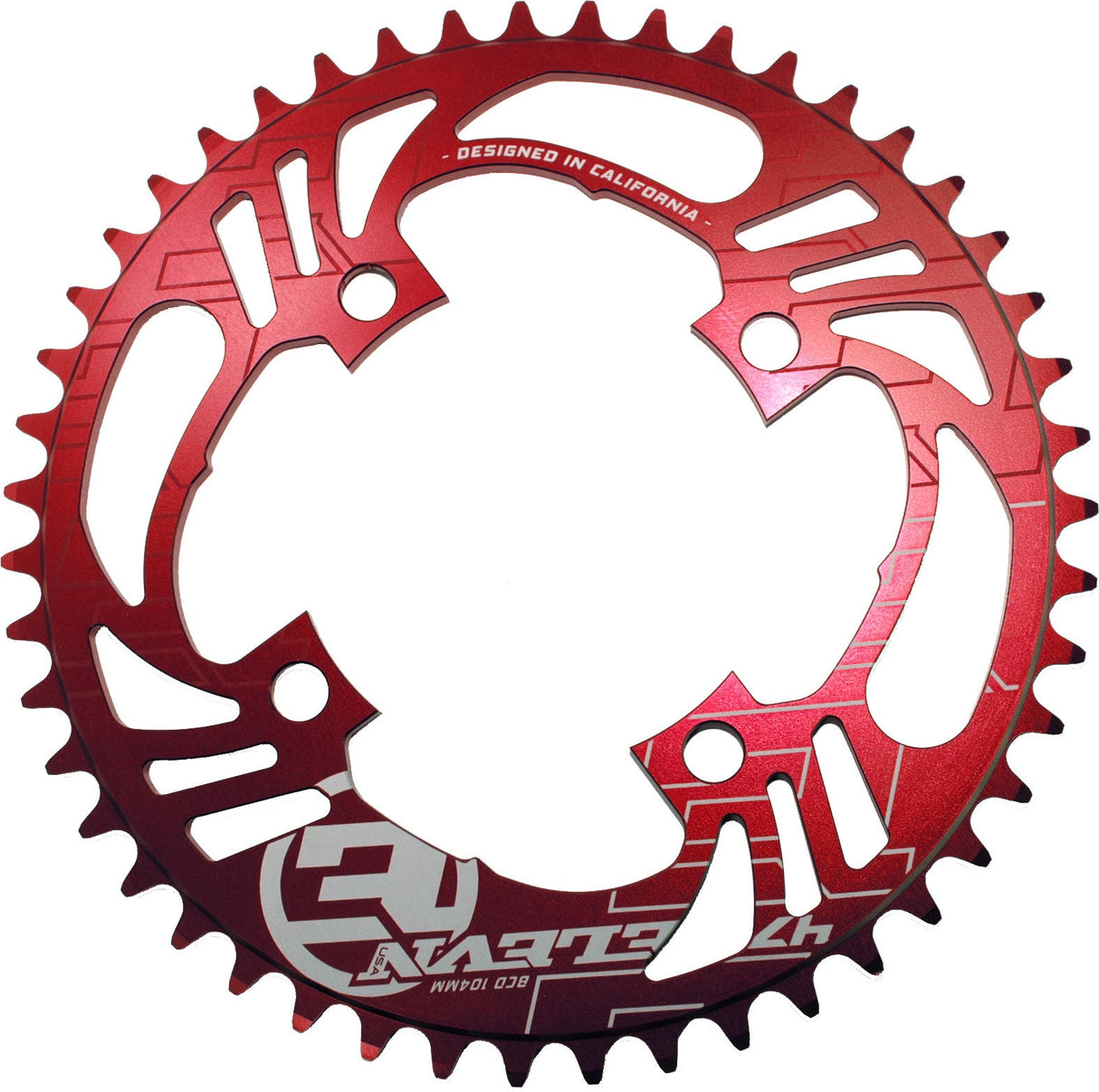 ELEVN 4-Bolt Flow Chainring Red 47t ELCRF447RDRD