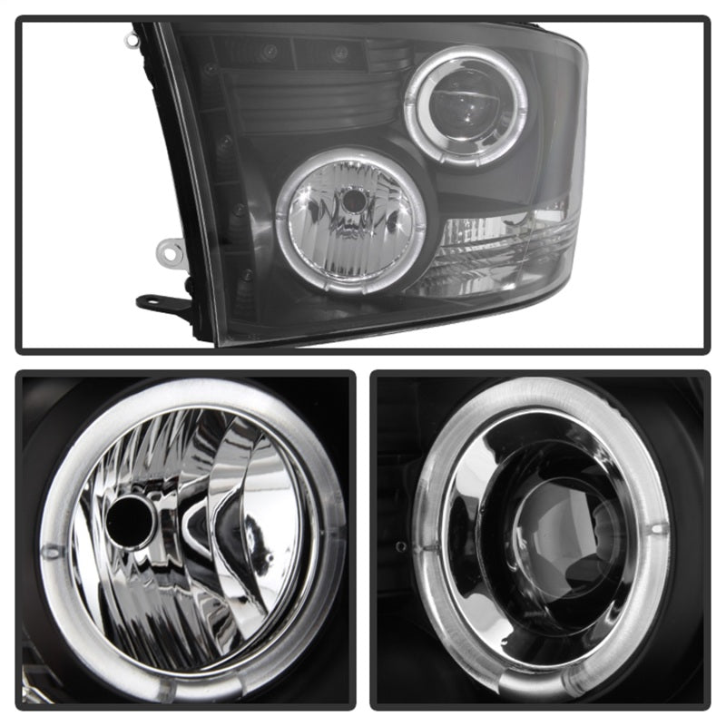 Spyder Dodge Ram 1500 09-14 10-14 Projector Headlights Halogen- LED Halo LED - Blk PRO-YD-DR09-HL-BK 5010032