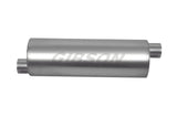 Gibson SFT Superflow Offset/Offset Round Muffler - 8x24in/3in Inlet/3in Outlet - Stainless 421887