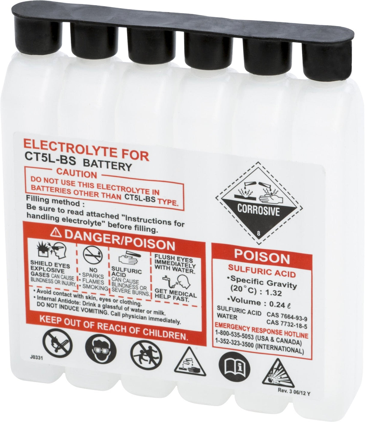 FIRE POWER Sealed Battery Electrolyte Pack 240cc 240CC CTX