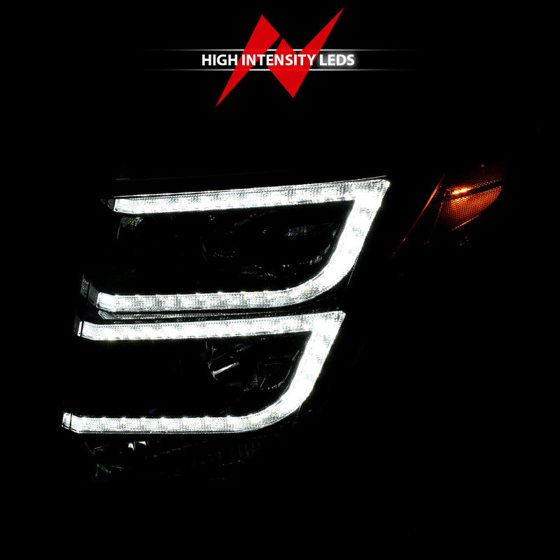 ANZO 2015-2020 Chevy Tahoe Projector Headlights Plank Style Black w/DRL 111492