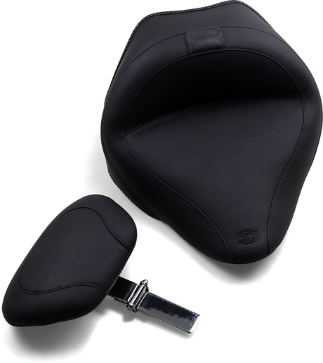 MUSTANG Wide Solo Seat - With Backrest - Vintage - Black - Smooth 79742