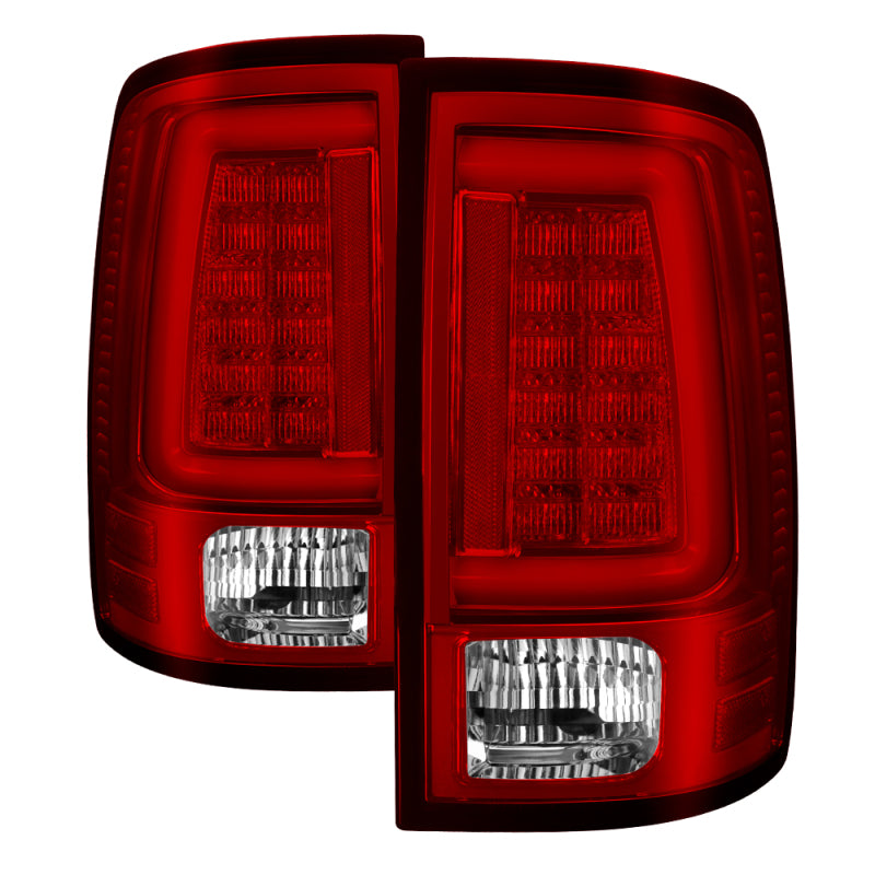 Spyder 09-16 Dodge Ram 1500 Light Bar LED Tail Lights - Red Clear ALT-YD-DRAM09V2-LED-RC 5084040