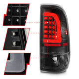 ANZO 1997-2003 Ford F-150 LED Tail Lights w/ Light Bar Black Housing Clear Lens 311377