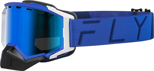 FLY RACING Zone Pro Snow Goggle Blue W/ Blue Mir/Plrzd Smoke Lens FLB-24ZP8