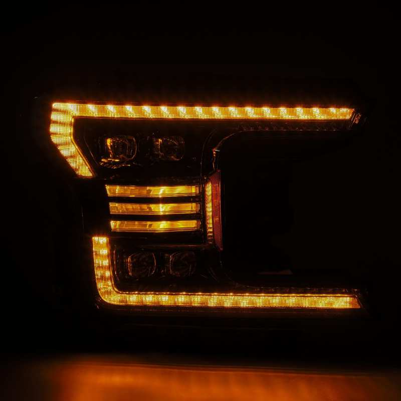 AlphaRex 18-20 Ford F-150 NOVA LED Proj Headlight Plank Style Alpha Blk w/Activ Light/Seq Signal/DRL 880165