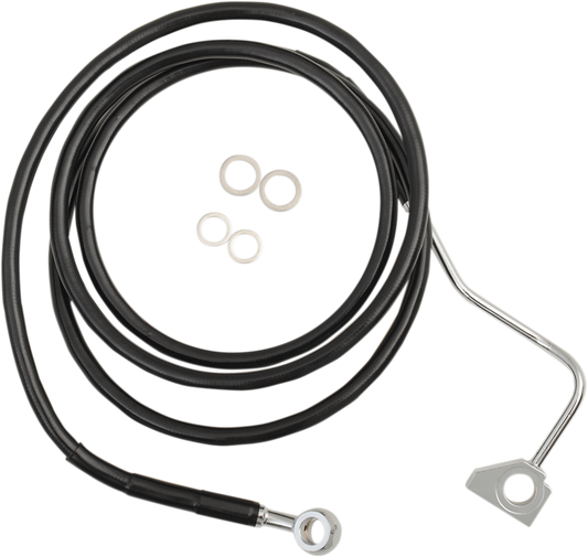 DRAG SPECIALTIES Brake Line - Front - Black - +8" with ABS 614220-8BLK