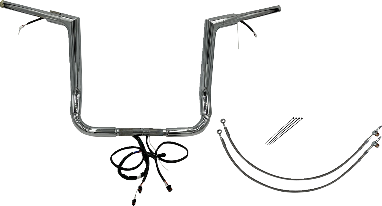 FAT BAGGERS INC. Handlebar Kit - Flat Top - 14" - Chrome 601214