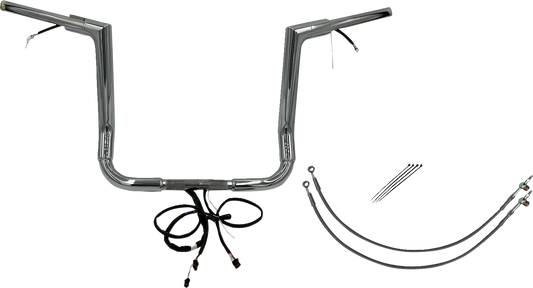 FAT BAGGERS INC. Handlebar Kit - Flat Top - 14" - Chrome 601214