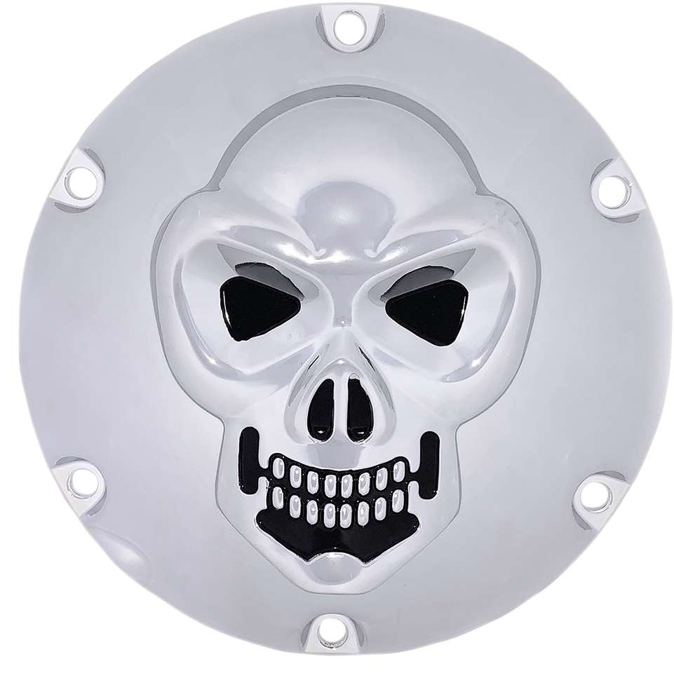 DRAG SPECIALTIES Skull Derby Cover - Chrome - 6 Hole 33-0067SKD