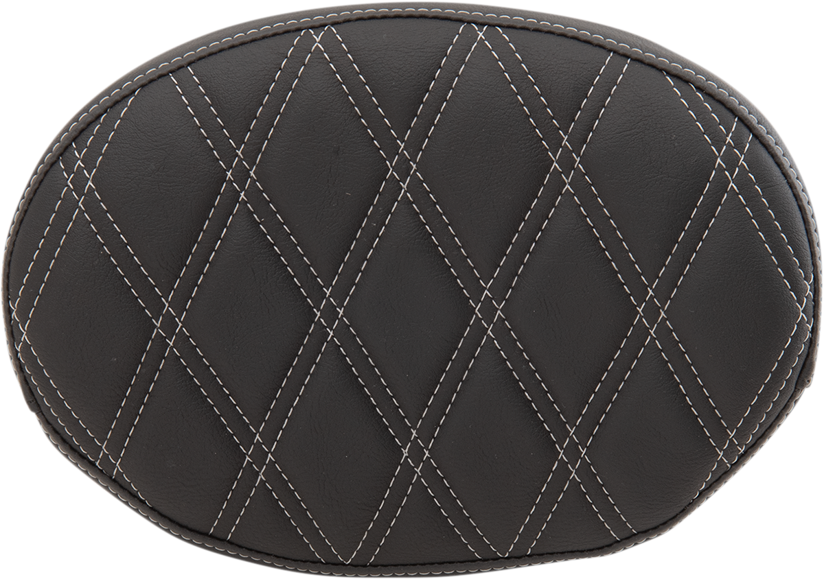 DRAG SPECIALTIES Backrest Pad - Oval - Double Diamond - Silver Thread 0822-0429