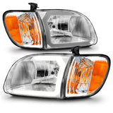 ANZO 00-04 Toyota Tundra (Reg/Acc Cab Only) Crystal Headlights w/Lgt Bar Chrome w/Corner Lights 2pc 111580