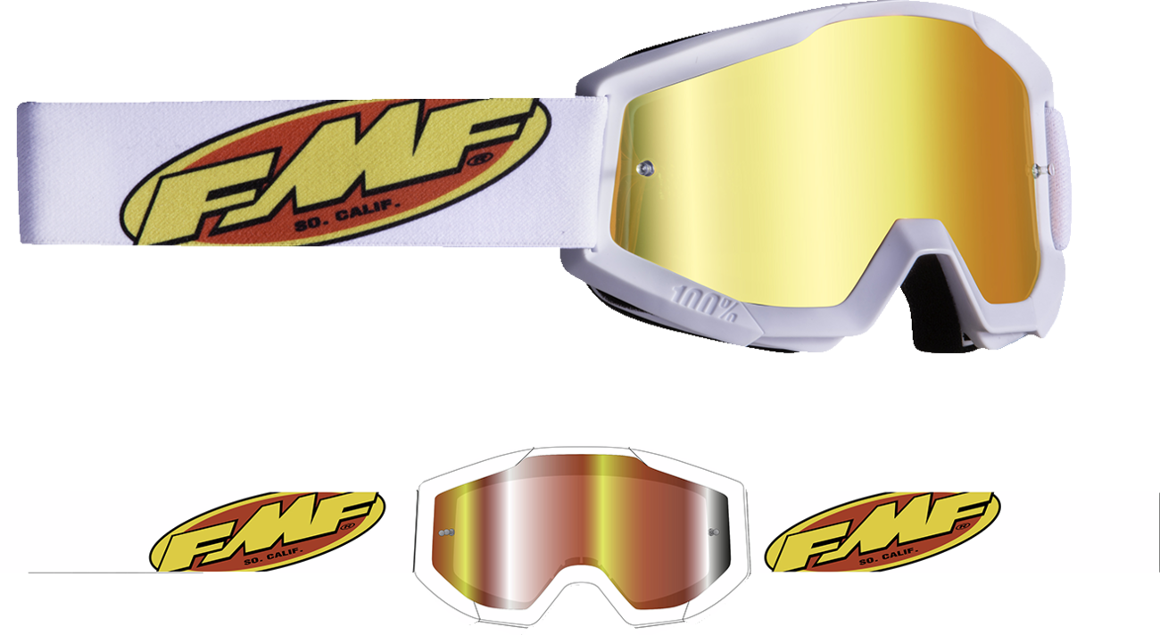 Gafas FMF Youth PowerCore - Núcleo - Blanco - Espejo rojo F-50055-00006 2601-3188 